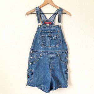 Unionbay Medium Wash Blue Cargo Overall Jean Shorts L